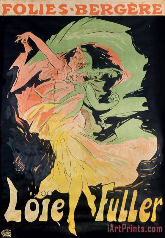 Folies Bergeres: Loie Fuller, France painting - Jules Cheret Folies Bergeres: Loie Fuller, France Art Print