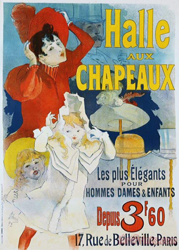 Jules Cheret Halle Aux Chapeaux Poster Art Print