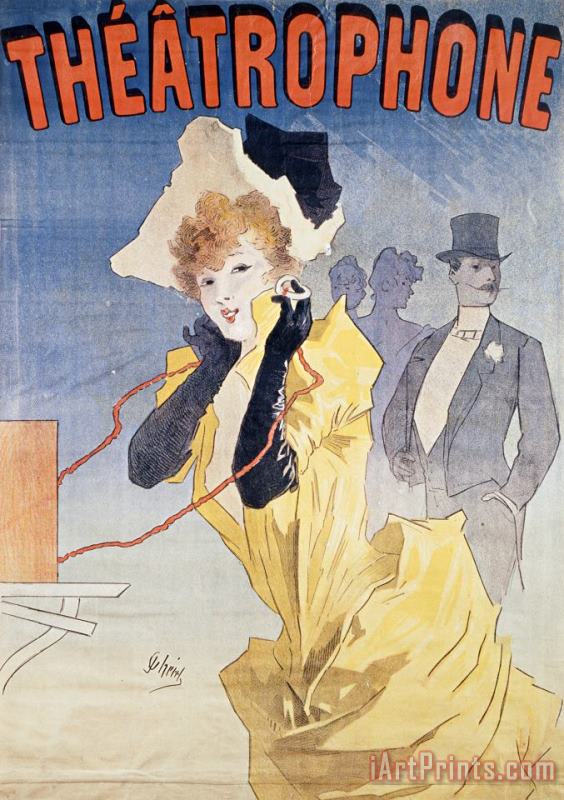 Jules Cheret Poster Advertising the Theatrophone Art Painting