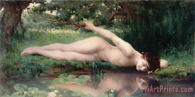Narcissus painting - Jules Cyrille Cave Narcissus Art Print