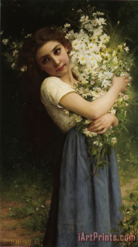 Jules Cyrille Cave The Flower Girl Art Painting