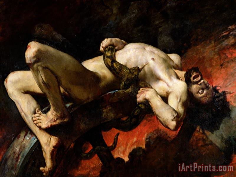 Jules Elie Delaunay Ixion Thrown into Hades Art Print
