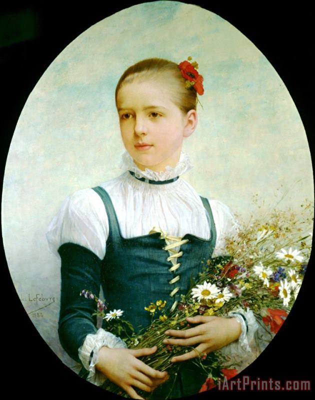 Jules Joseph Lefebvre Portrait of Edna Barger of Connecticut Art Print