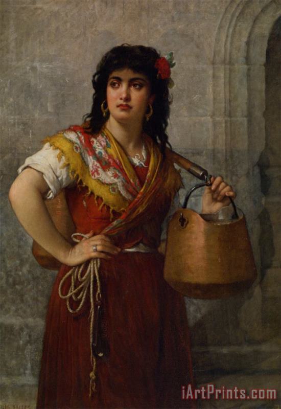 Jules Salles-wagner The Water Carrier Art Painting