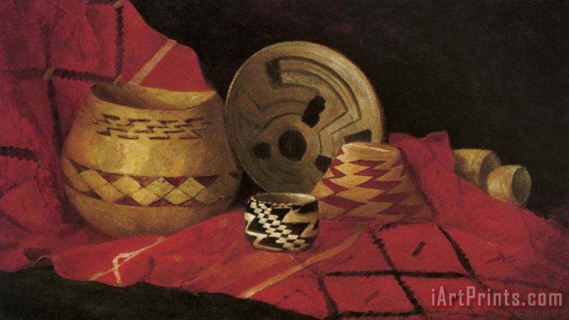 Jules Tavernier Indian Baskets on a Blanket Art Painting