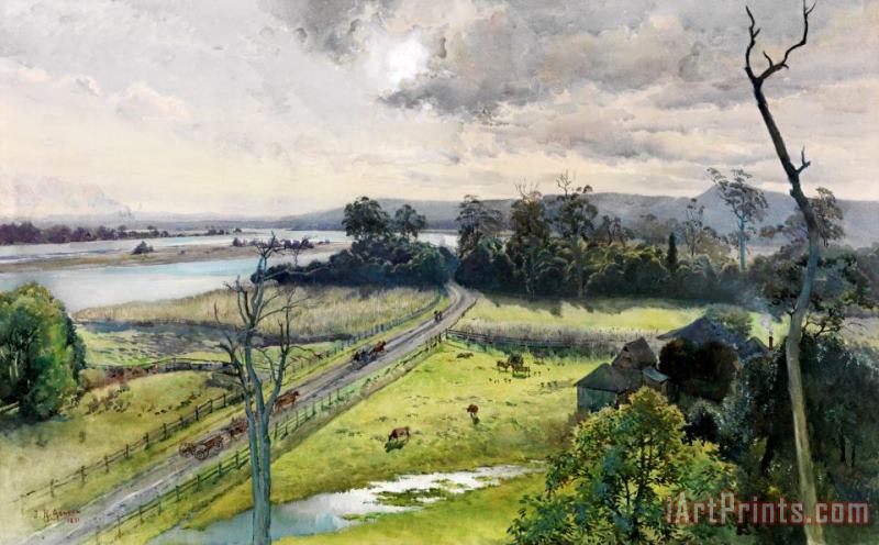 Shoalhaven River, Junction with Broughton Creek, New South Wales painting - Julian Ashton Shoalhaven River, Junction with Broughton Creek, New South Wales Art Print