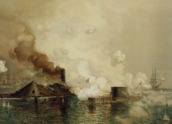 Julian Oliver Davidson First Fight between Ironclads painting