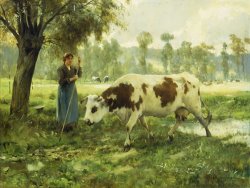 Julien Dupre Cows At Pasture painting