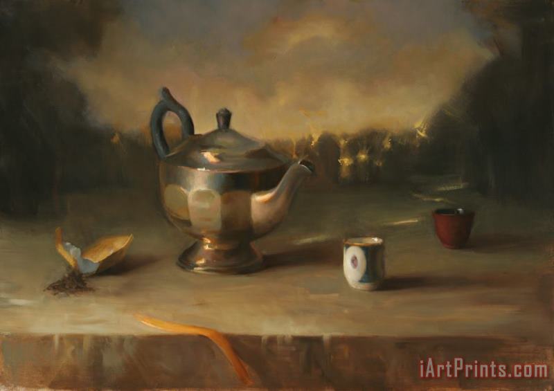 Silver Teapot painting - Juliette Aristides Silver Teapot Art Print
