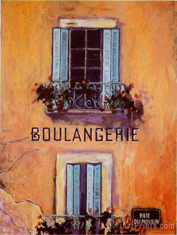 Boulangerie painting - Karel Burrows Boulangerie Art Print