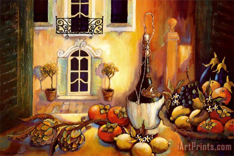 Kitchen in Tuscany painting - Karel Burrows Kitchen in Tuscany Art Print