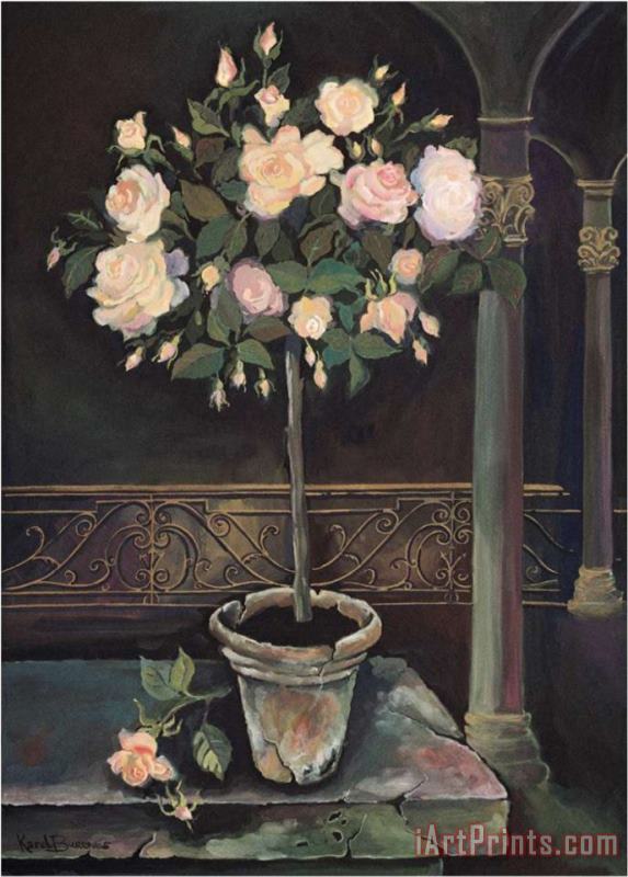 Karel Burrows Rose Topiary Art Print