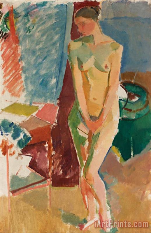 Karl Isakson Standing Nude Art Painting