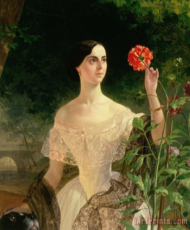 Karl Pavlovich Bryullov Portrait Of Sofia Andreyevna Shuvalova Art Print