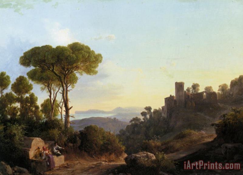 A Classical Landscape painting - Karoly Marko A Classical Landscape Art Print