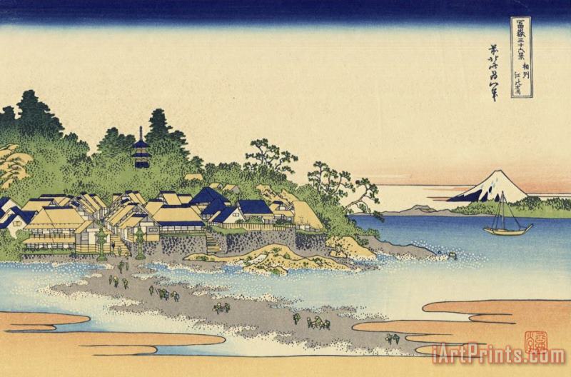 Katsushika Hokusai Enoshima in Sagami Province Art Painting