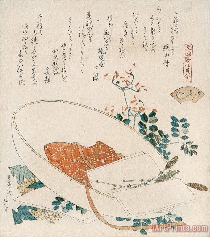 Katsushika Hokusai Myriad Grasses Shell (chigusagai) Art Print