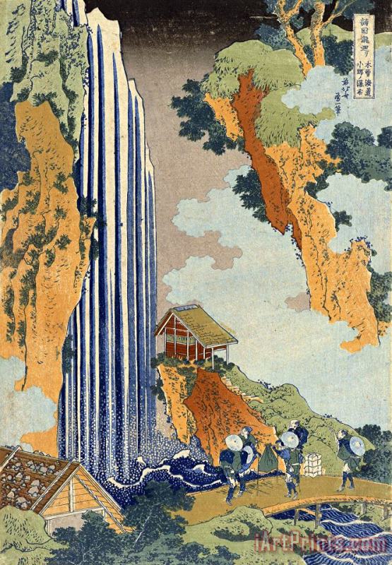 Katsushika Hokusai Ono Waterfall, The Kiso Highway Art Painting