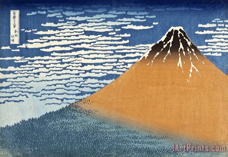 South Wind, Clear Dawn painting - Katsushika Hokusai South Wind, Clear Dawn Art Print
