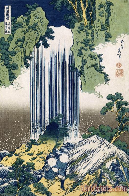 Katsushika Hokusai Yoro Waterfall, Mino Province Art Painting