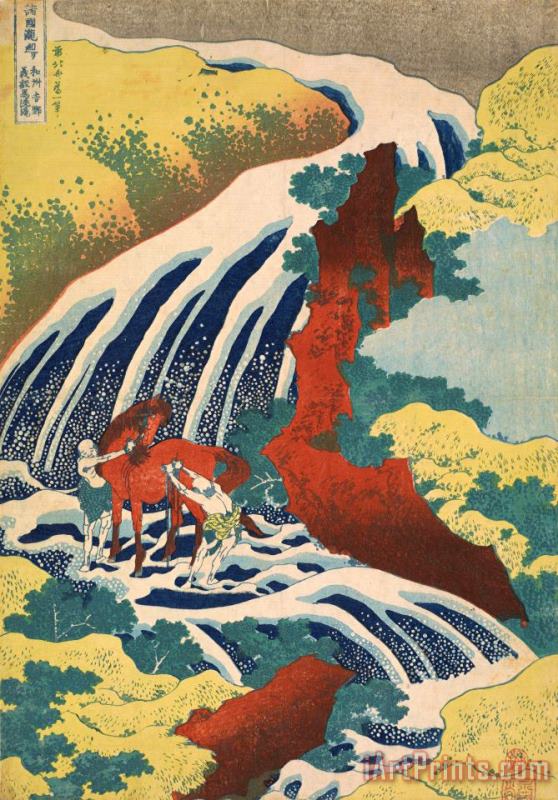 Katsushika Hokusai Yoshitsune Falls Art Painting