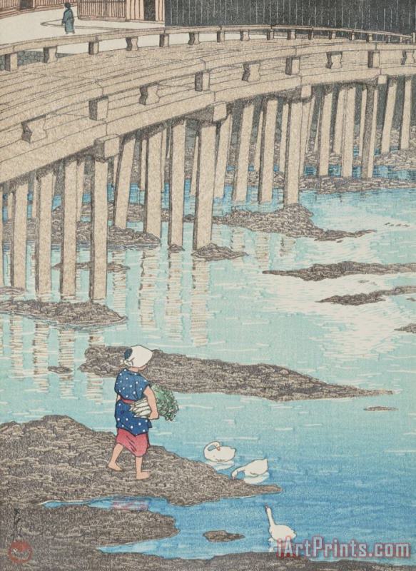 Kawase Hasui Gion Bridge (amakusa Honwatari Gion Bashi), From The Series Selected Landscapes (fukei Senshu) Art Print