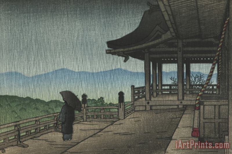 Kawase Hasui Kiyomizu Temple in Rain (ame No Kiyomizu), From The Series Souvenirs of Travels, Second Series (tabi Miyage, Dai Ni Shu) Art Print