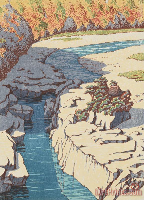 Kawase Hasui Nezame Gorge (kiso No Nezame), From The Series Selected Landscapes (fukei Senshu) Art Painting
