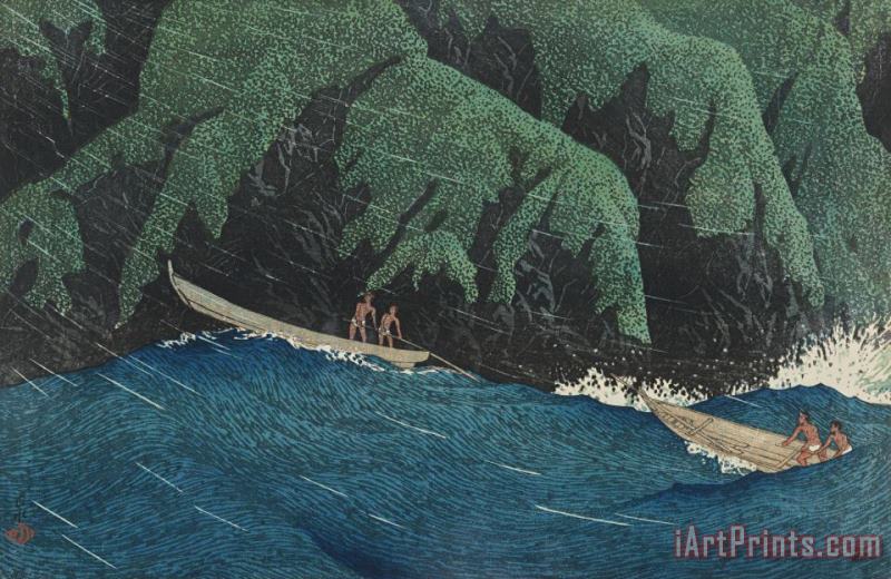 Kawase Hasui Showers on The Ura Coast, Echigo Province (echigo No Urahama), From The Series Souvenirs of Travels, Second Series (tabi Miyage, Dai Ni Shu) Art Painting