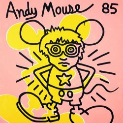 Keith Haring Andy Mouse 1985 painting