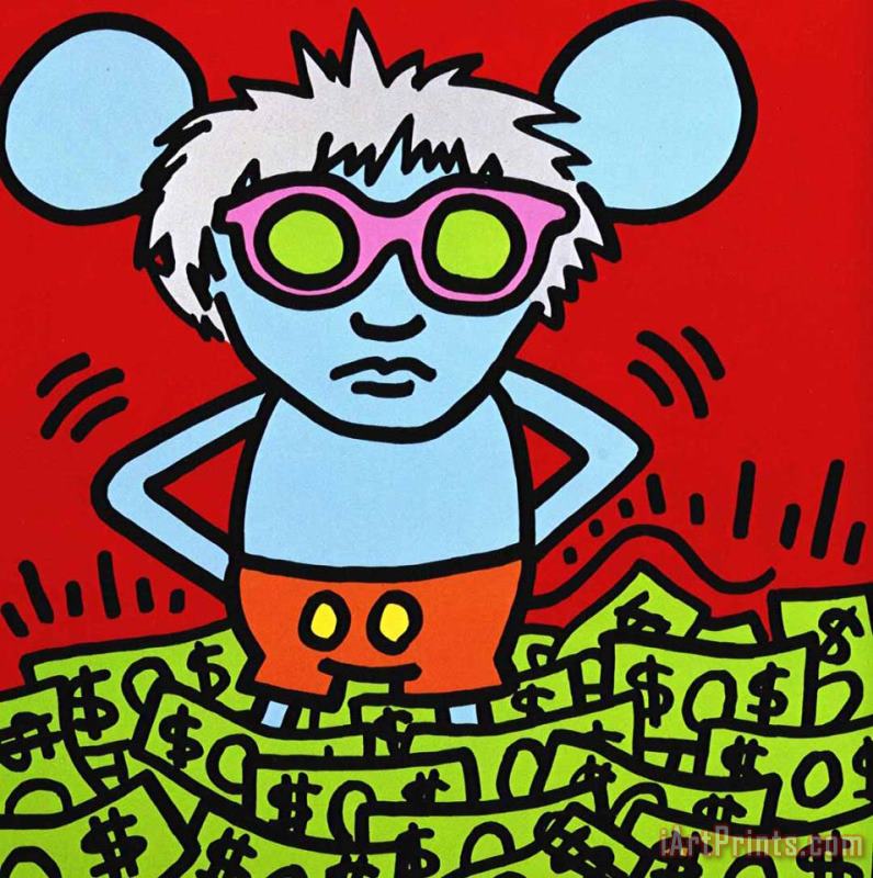 Keith Haring Andy Mouse 1986 Art Painting