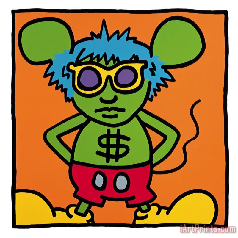 Andy Mouse II 1985 painting - Keith Haring Andy Mouse II 1985 Art Print