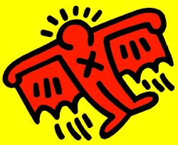 Keith Haring Angeles II painting