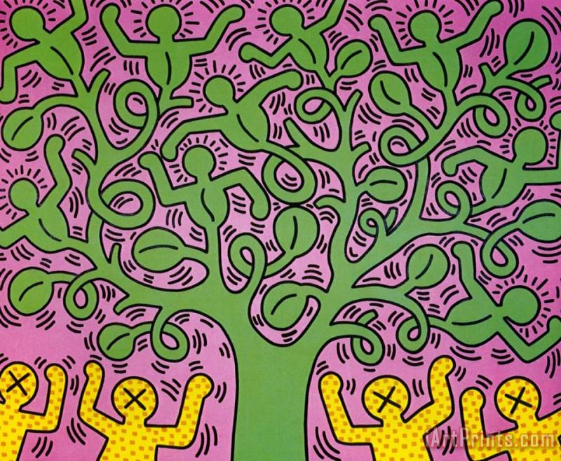 Keith Haring Arbre De Vie Tree of Life 1984 Art Print