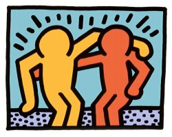 Keith Haring Best Buddies 1990 painting