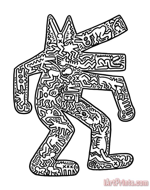 Keith Haring Dog 1985 Art Print