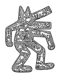 Keith Haring Dog 1985 painting