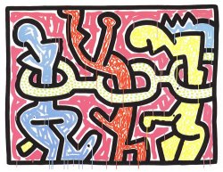 Keith Haring Flowers painting