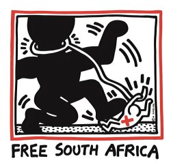 Keith Haring Free South Africa 1985 painting