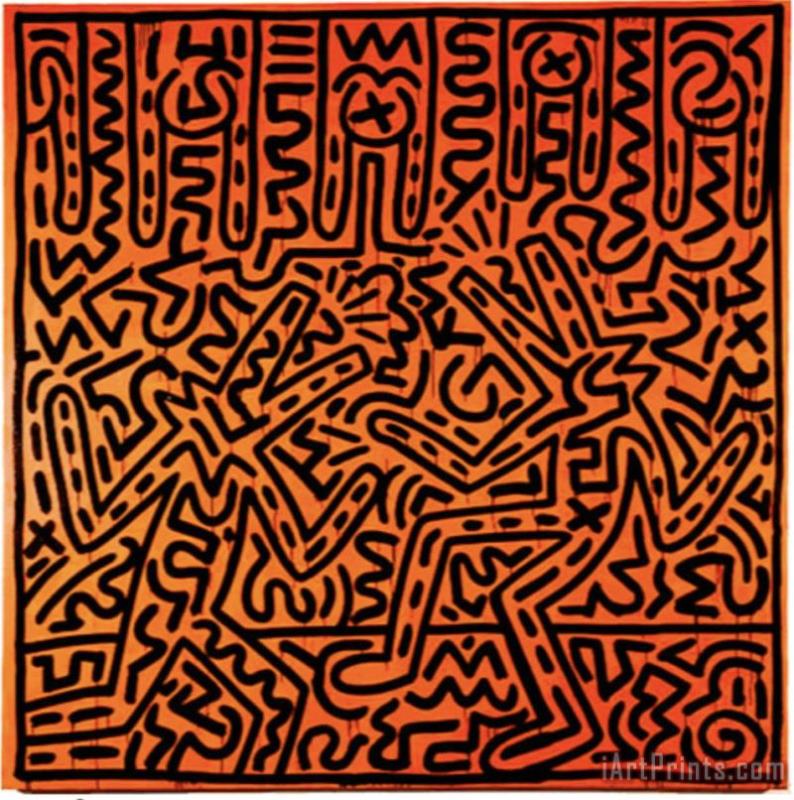 Haring II painting - Keith Haring Haring II Art Print