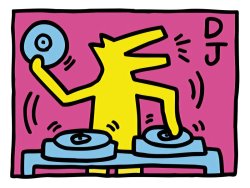 Keith Haring Pop Shop Dj painting