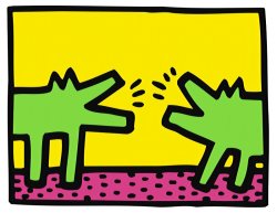 Keith Haring Pop Shop Dogs painting