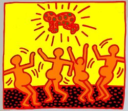 Keith Haring Pop Shop Radiant Baby II painting