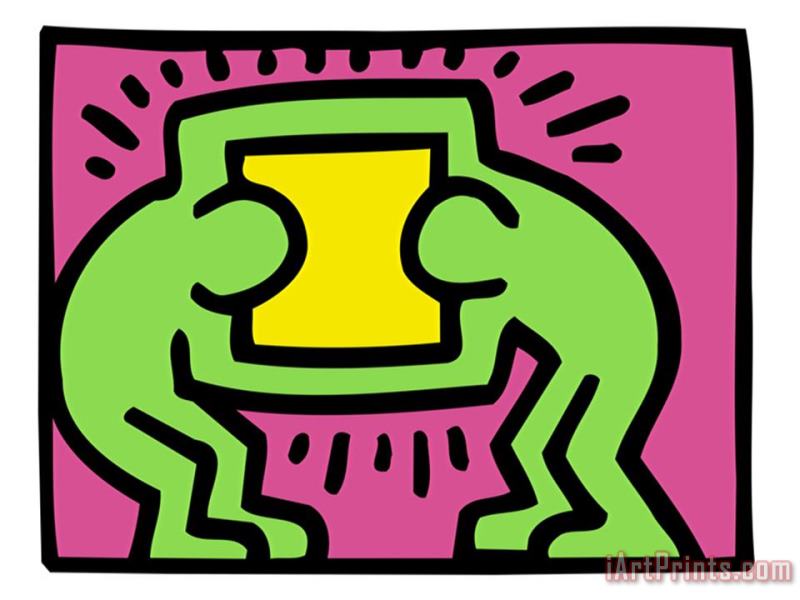 Pop Shop Tv painting - Keith Haring Pop Shop Tv Art Print