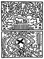 Keith Haring Poster for Nuclear Disarmament painting