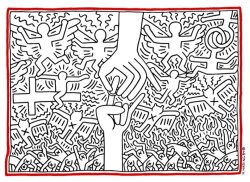Keith Haring The Marriage of Heaven And Hell 1984 painting