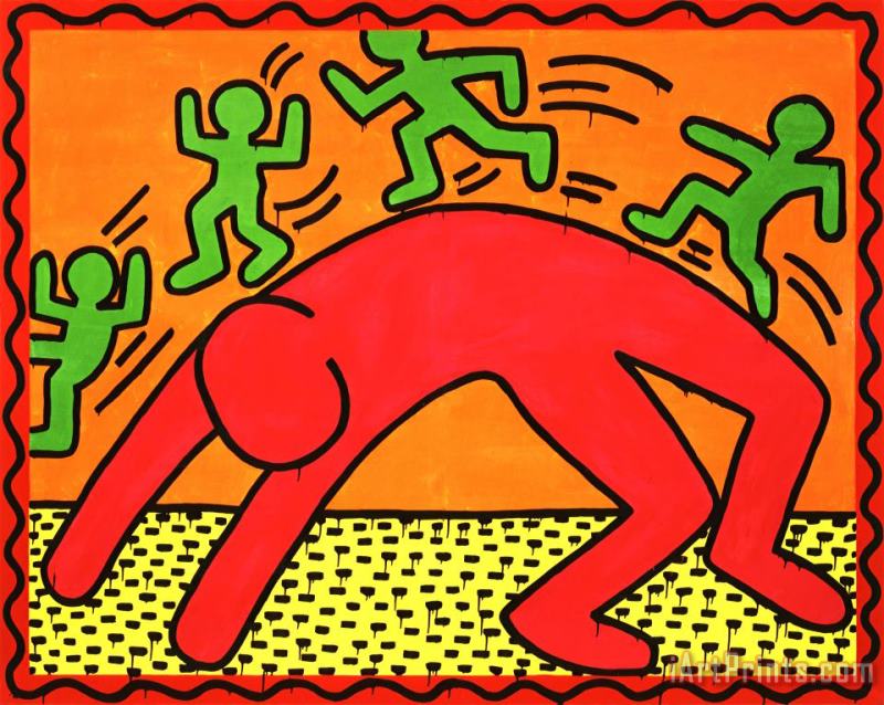 Untitled October 7 1982 painting - Keith Haring Untitled October 7 1982 Art Print