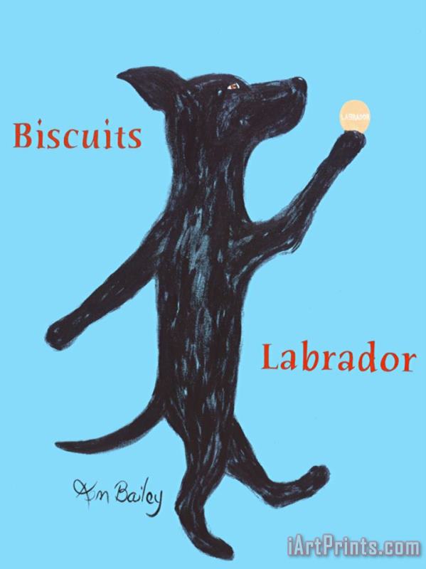 Biscuits Labrador painting - Ken Bailey Biscuits Labrador Art Print