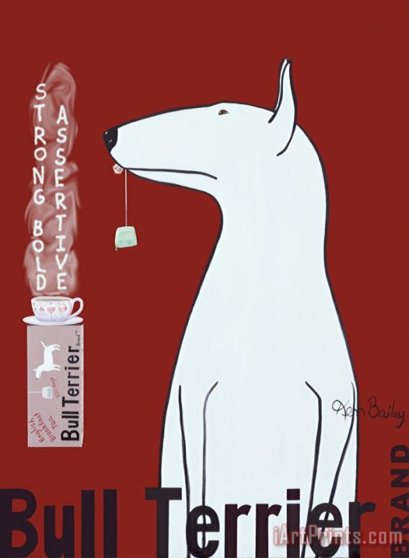 Ken Bailey Bull Terrier Tea Art Painting