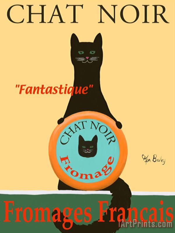 Ken Bailey Chat Noir II Black Cat Art Print